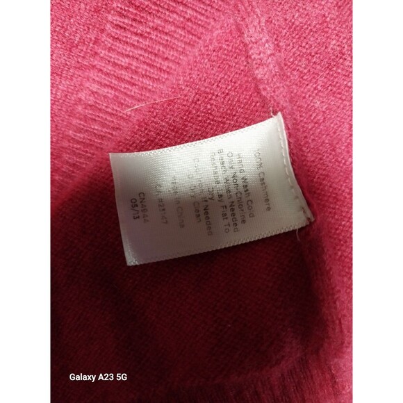 Talbots Sweater Women Medium 100% Pure Cashmere Pink Round Neck Barbiecore - Picture 4 of 4